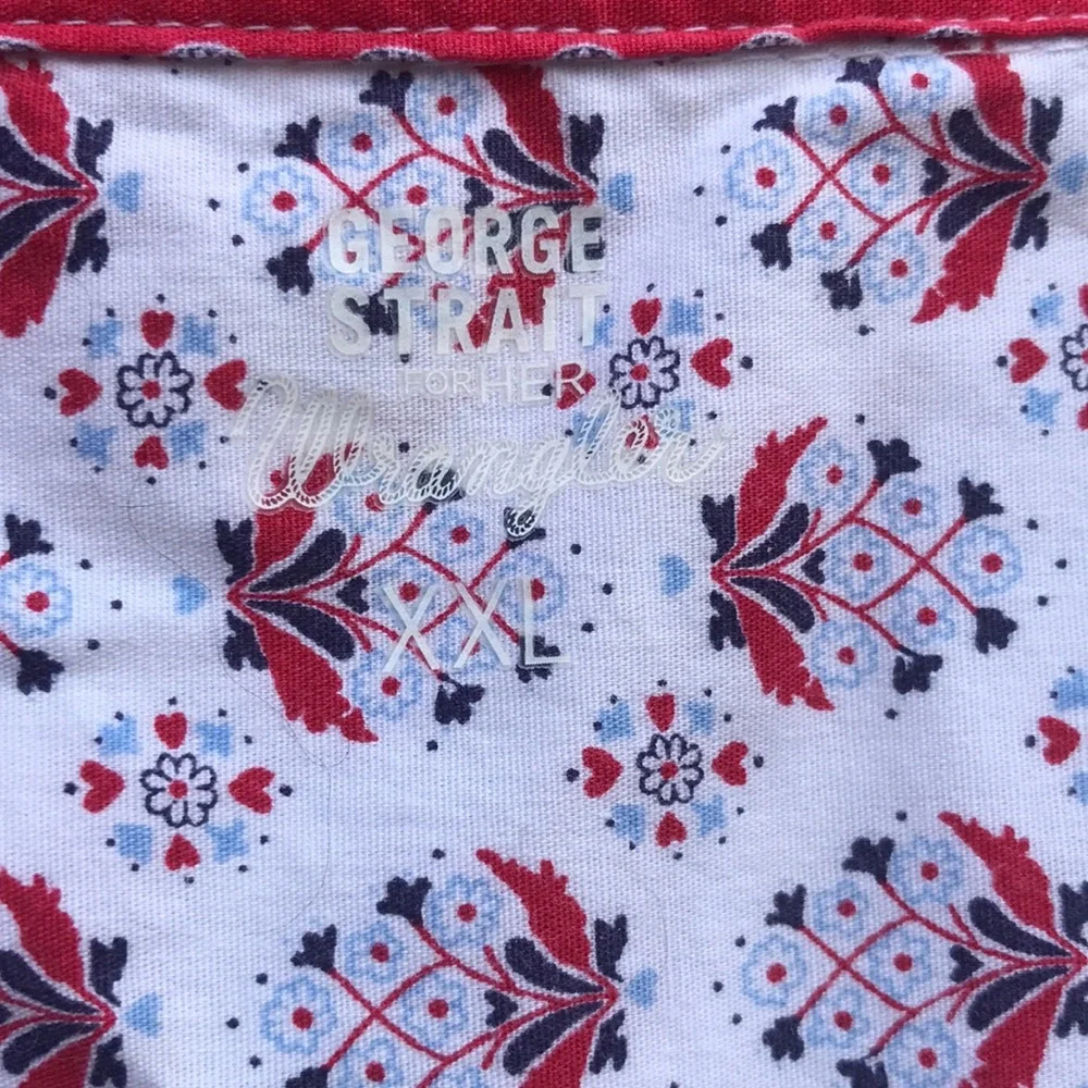 XXL George strait long sleeve button up with red white and blue details - Picture 2 of 7